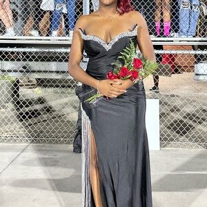Black and Silver Formal Prom dress